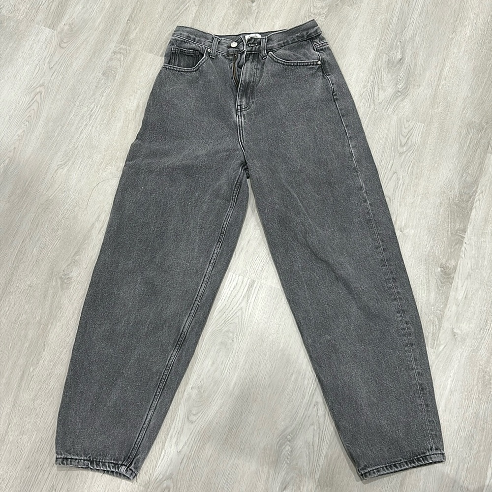 High Rise Baggy Black/Grey Wash Jeans